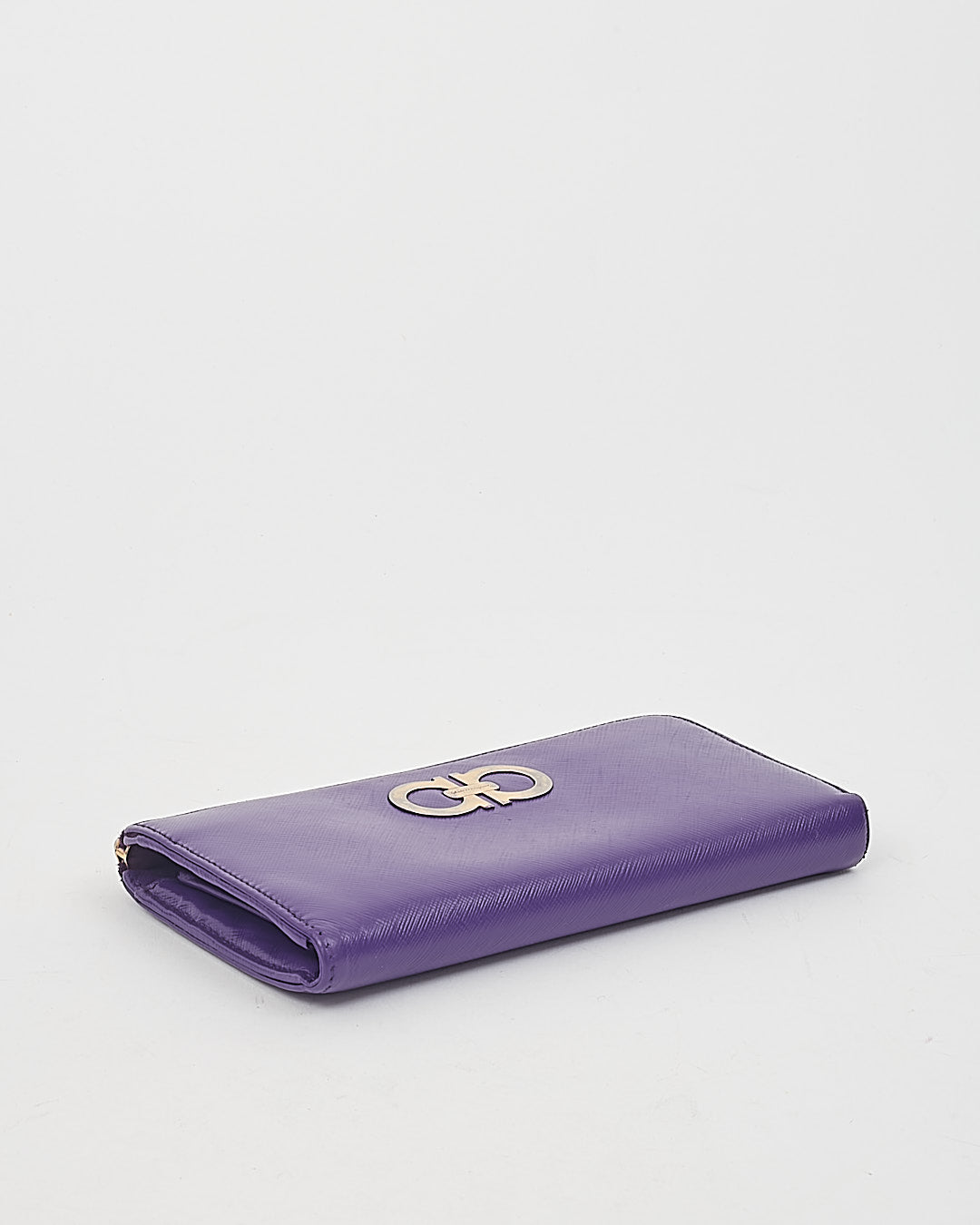 Ferragamo Purple Leather Gancini Wallet