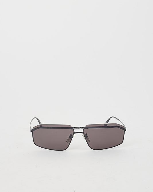 Balenciaga Black BB0139S Rectangular Metal Frame Sunglasses