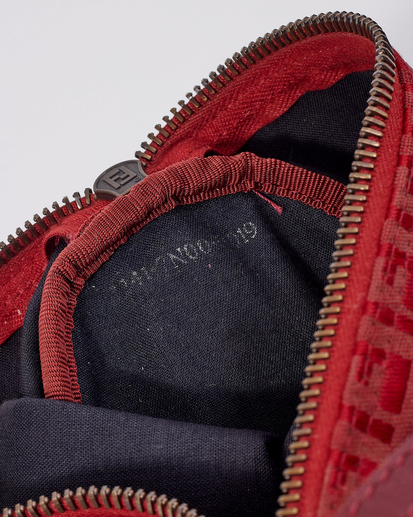 Fendi Red Zucchino Mini Cylinder Shoulder Pochette Bag