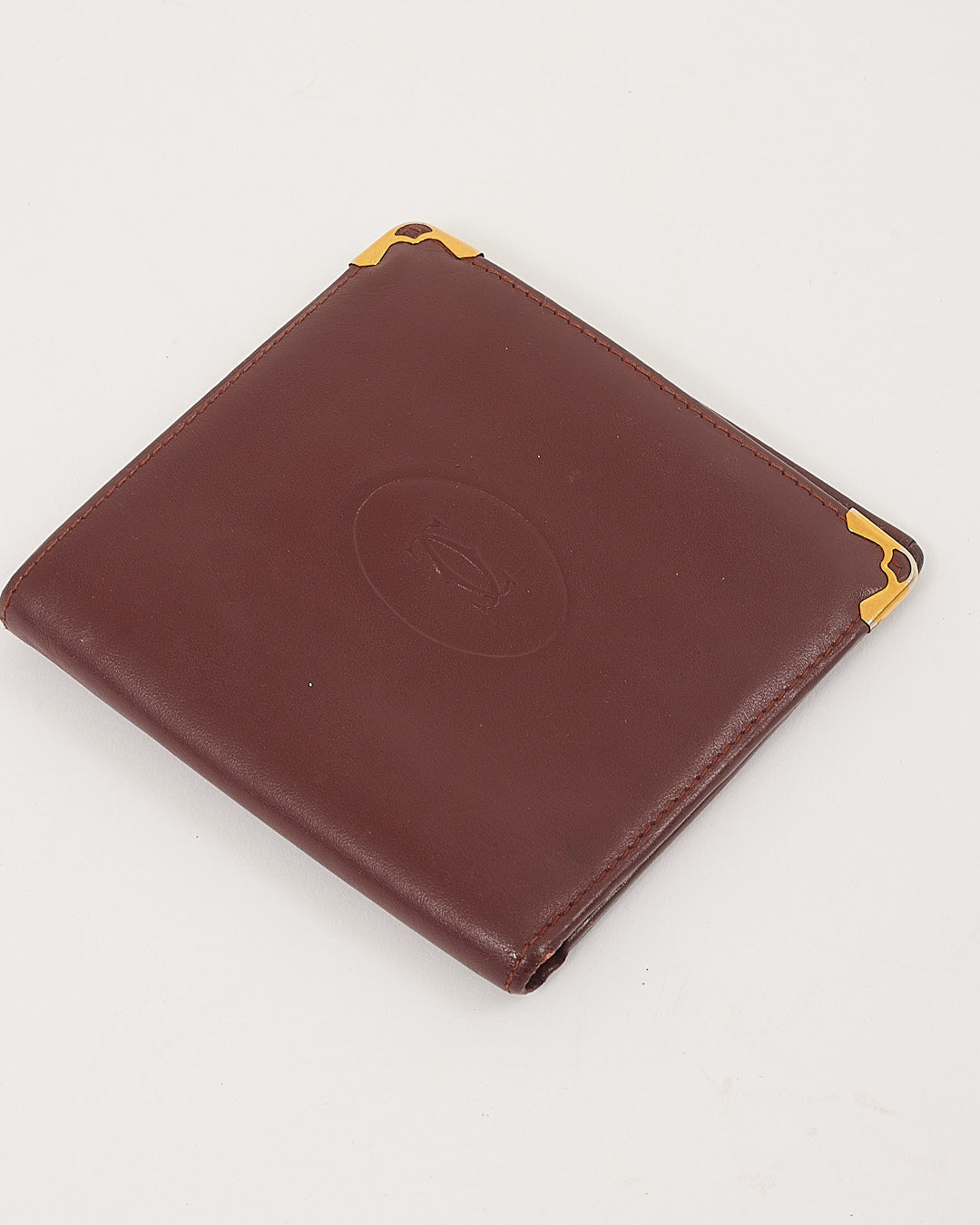 Cartier Burgundy Leather Bi Fold Wallet