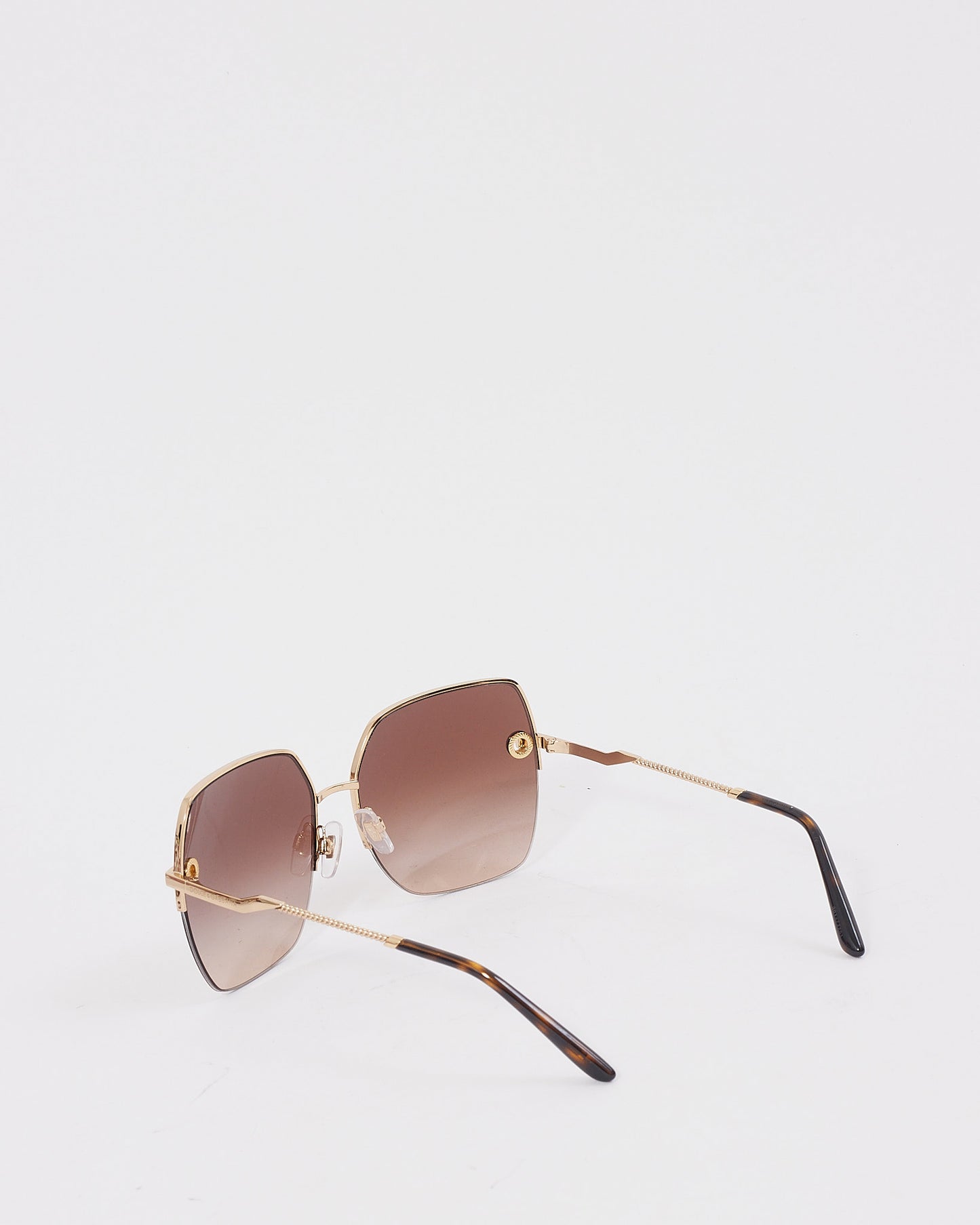 Dolce Gabbana Gold Metal Square Frame Sunglasses