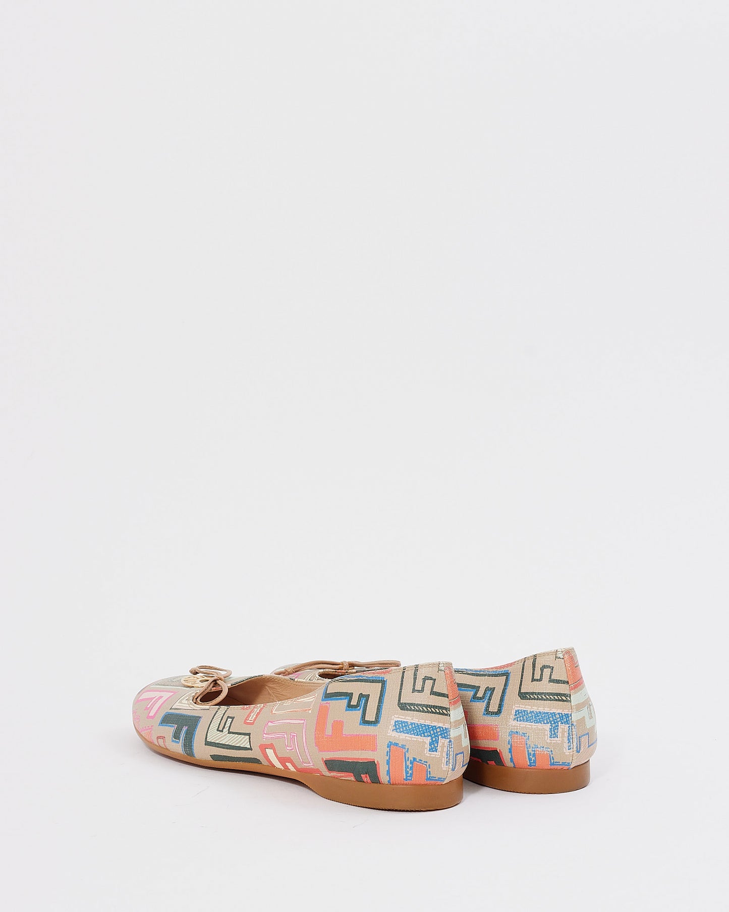 Fendi Multi Color Zucca Print Ballerina Flats - 37.5