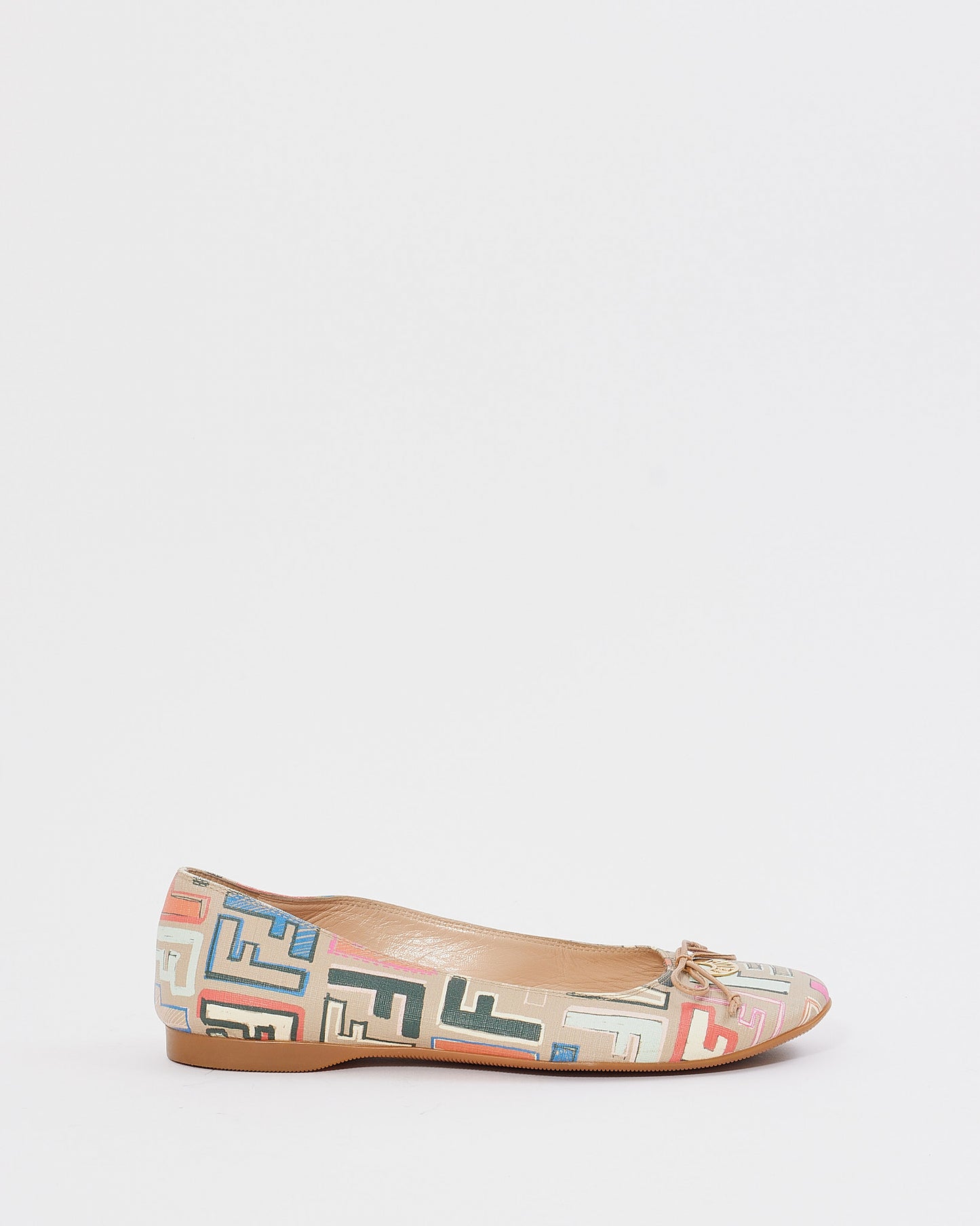 Fendi Multi Color Zucca Print Ballerina Flats - 37.5