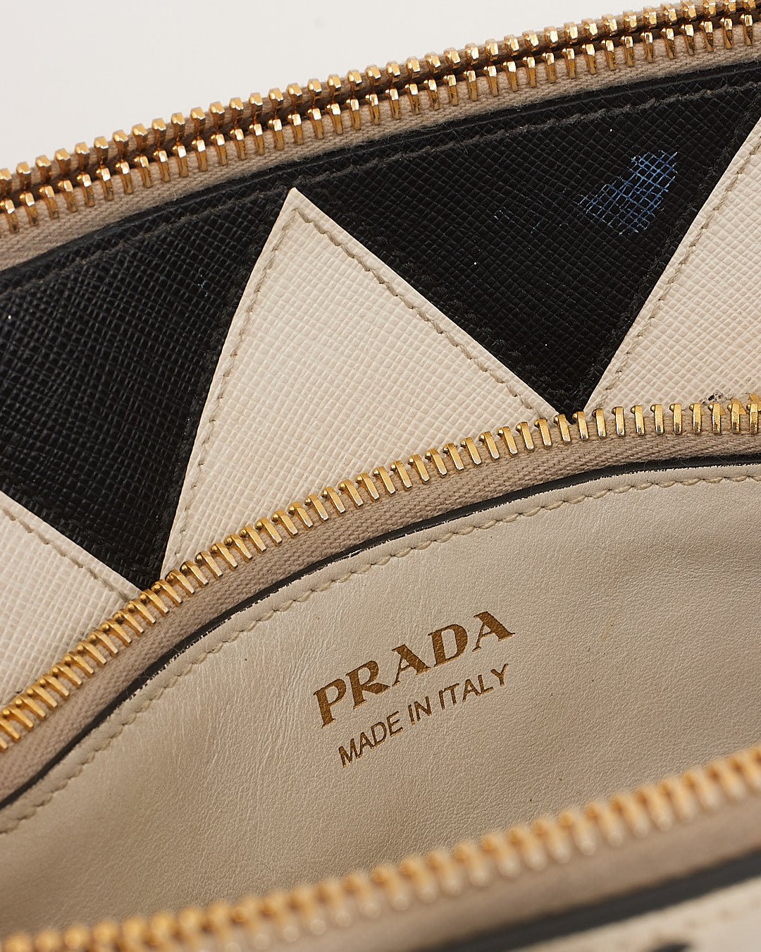 Prada Off White Saffiano & City Calf Esplanade Crossbody Bag