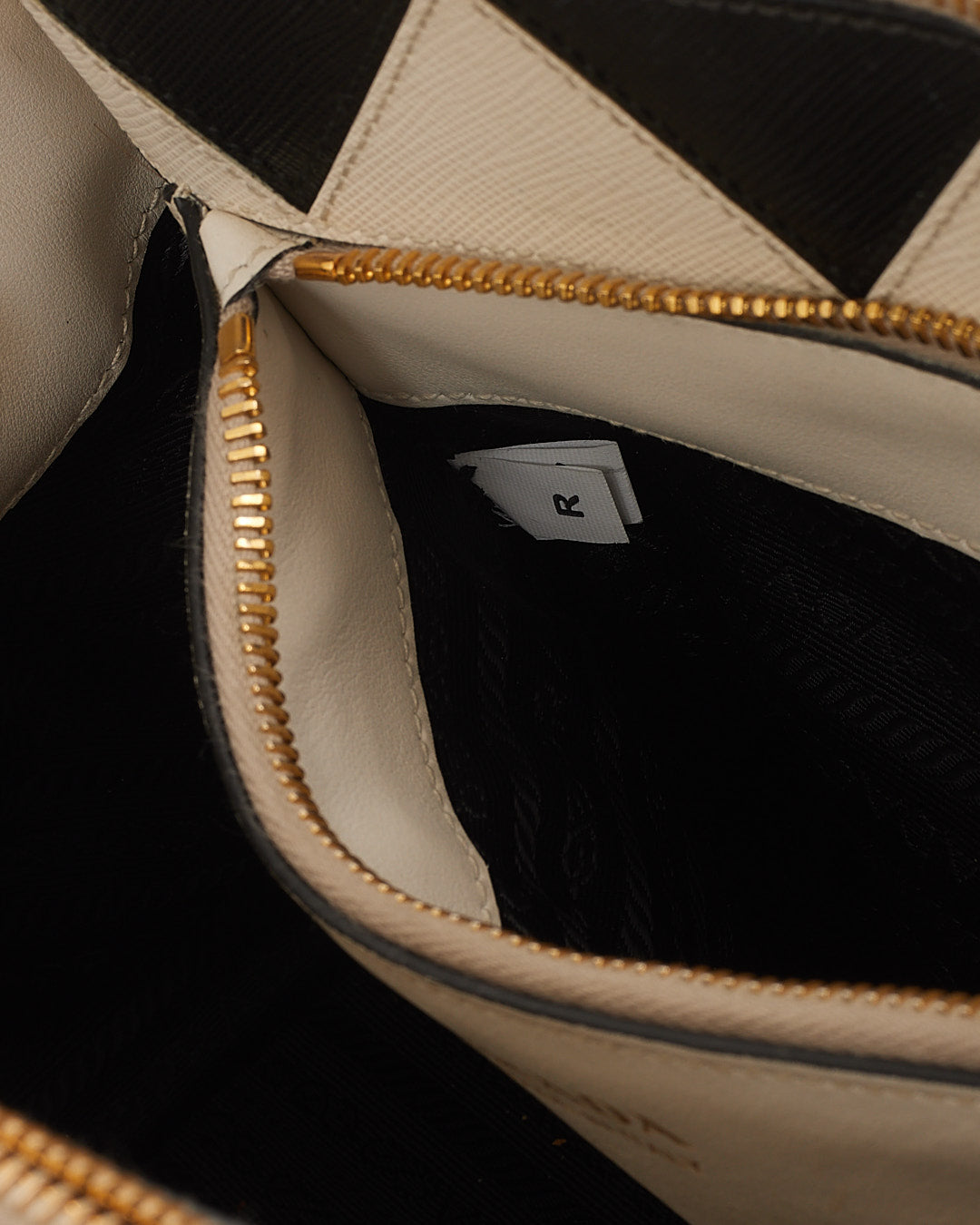 Prada Off White Saffiano & City Calf Esplanade Crossbody Bag