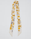 Louis Vuitton White/Yellow Lock Print Silk Twilly Scarf