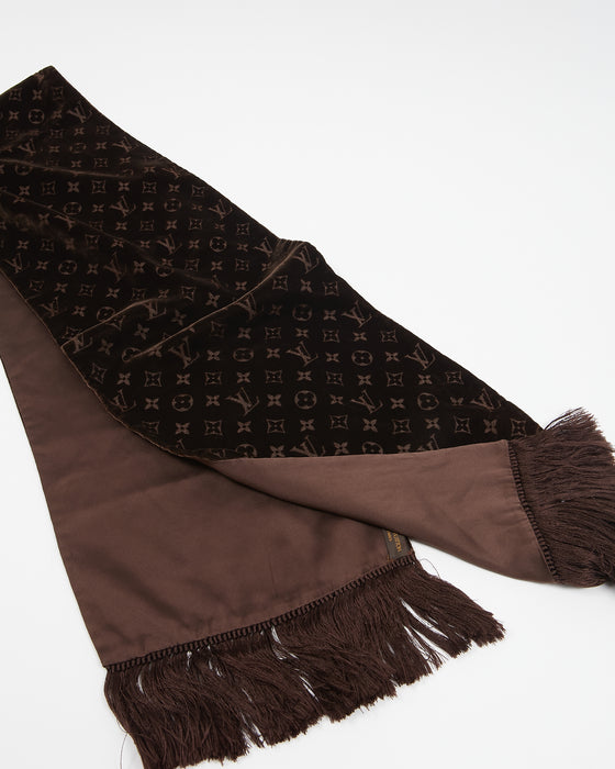 Louis Vuitton Brown Velvet Monogram Scarf – RETYCHE