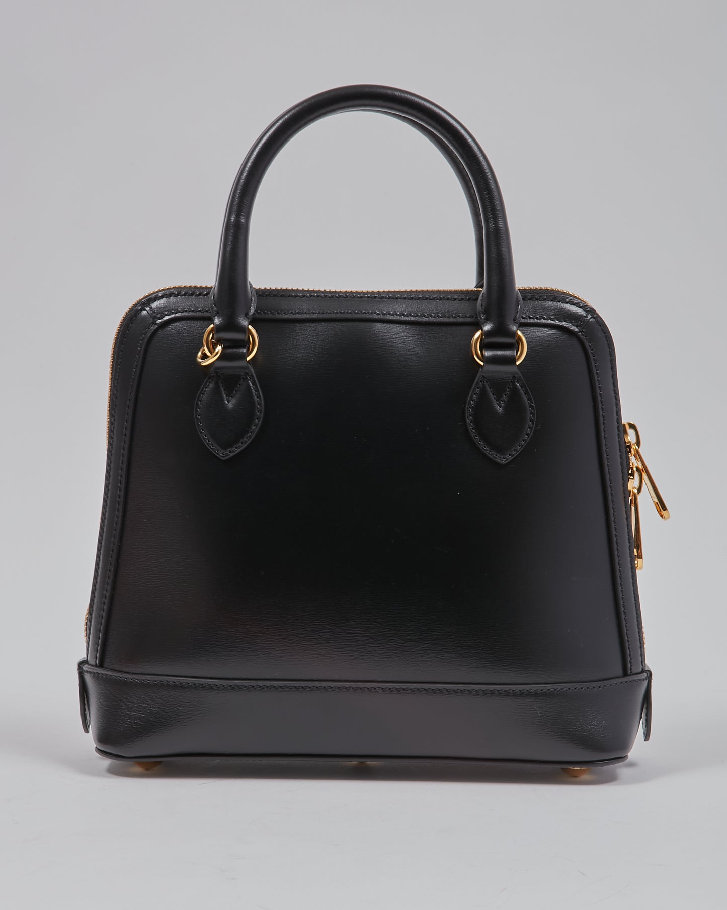 Gucci Petit sac à poignée supérieure Horsebit 1955 en cuir lisse noir
