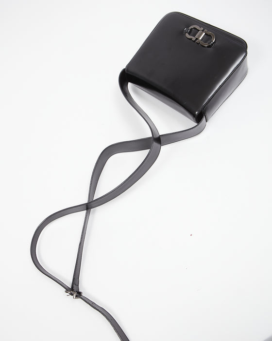 Salvatore Ferragamo Vintage Black Smooth Leather Crossbody Bag