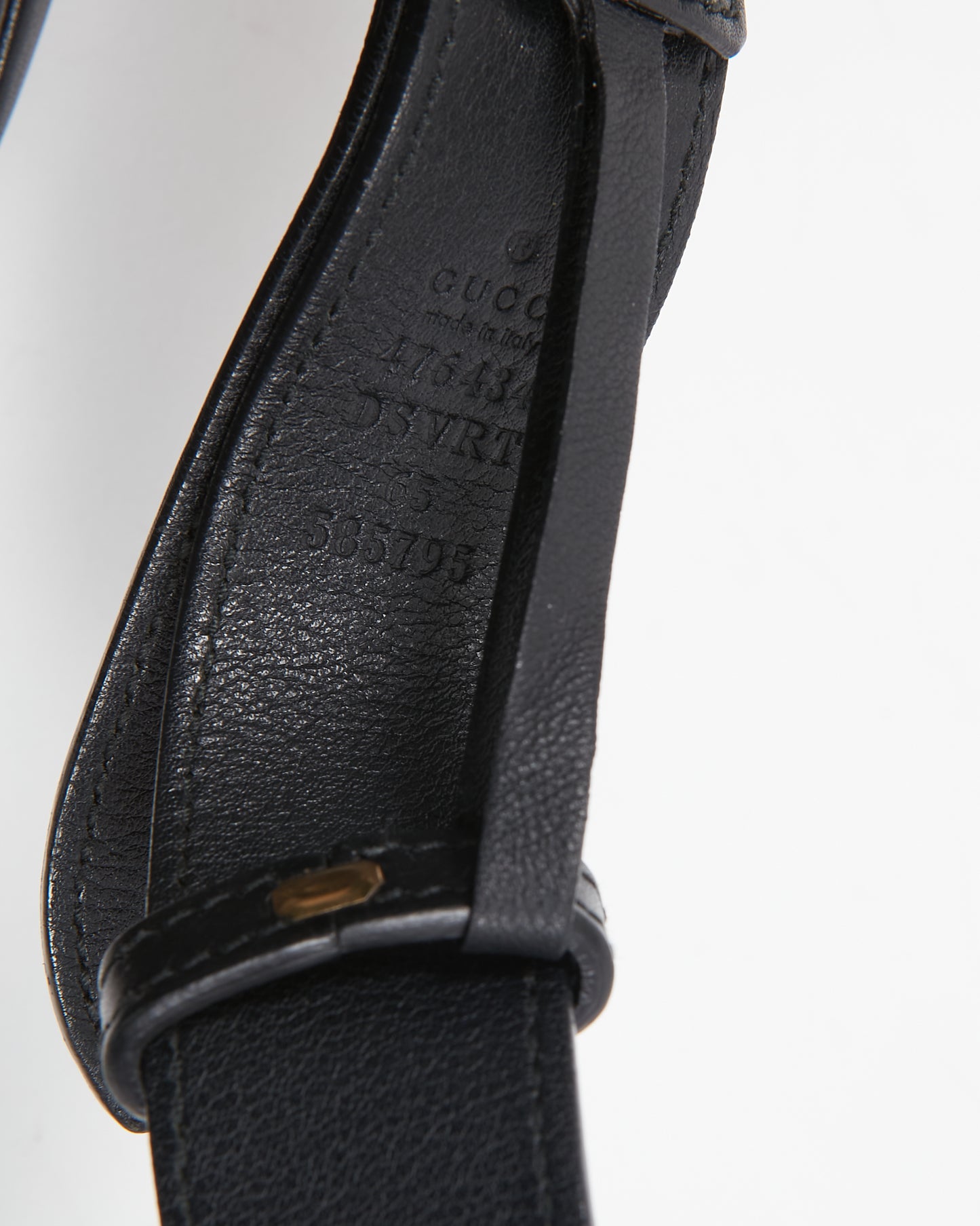 Gucci Black Leather GG Marmont Matelasse Belt Bag - 65/XXS