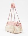 Chanel Cream Knit and Pink Lax Accordion Shoulder Bag
