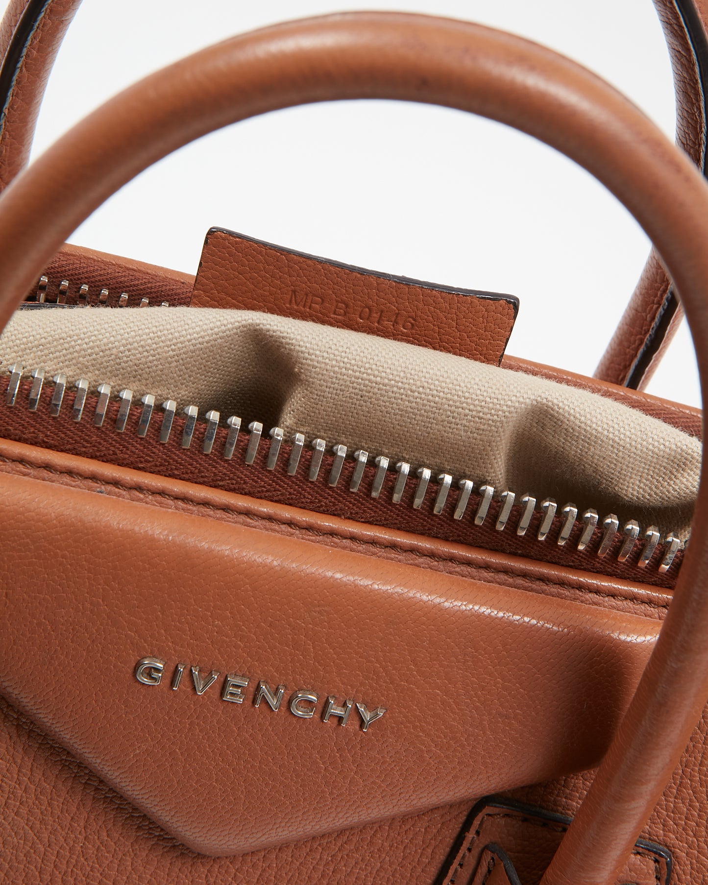 Givenchy Tan Grained Leather Medium Antigona Bag