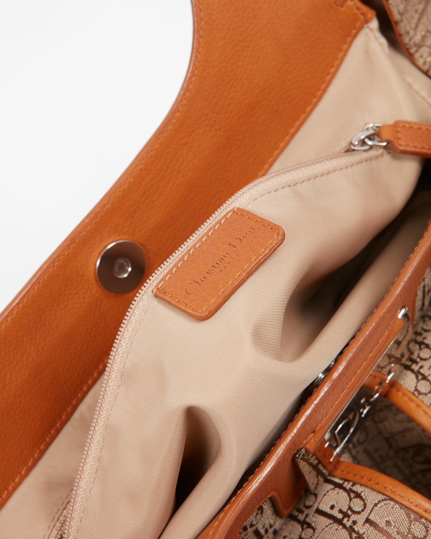 Dior Vintage Beige Diorissimo Oblique Monogram Shoulder Bag
