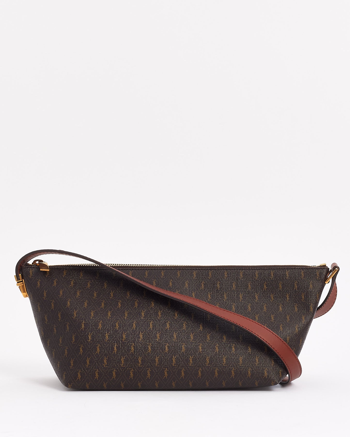 Sac à bandoulière "Le Monogram" en toile marron Saint Laurent