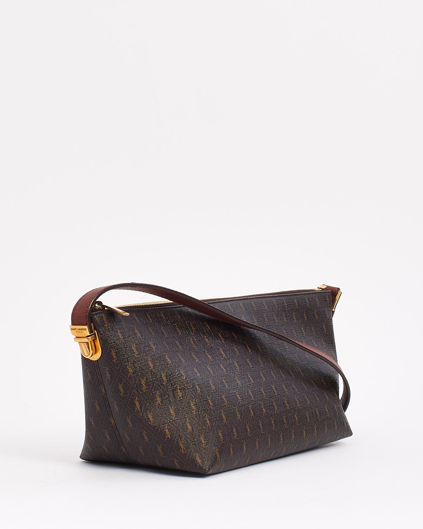 Sac à bandoulière "Le Monogram" en toile marron Saint Laurent