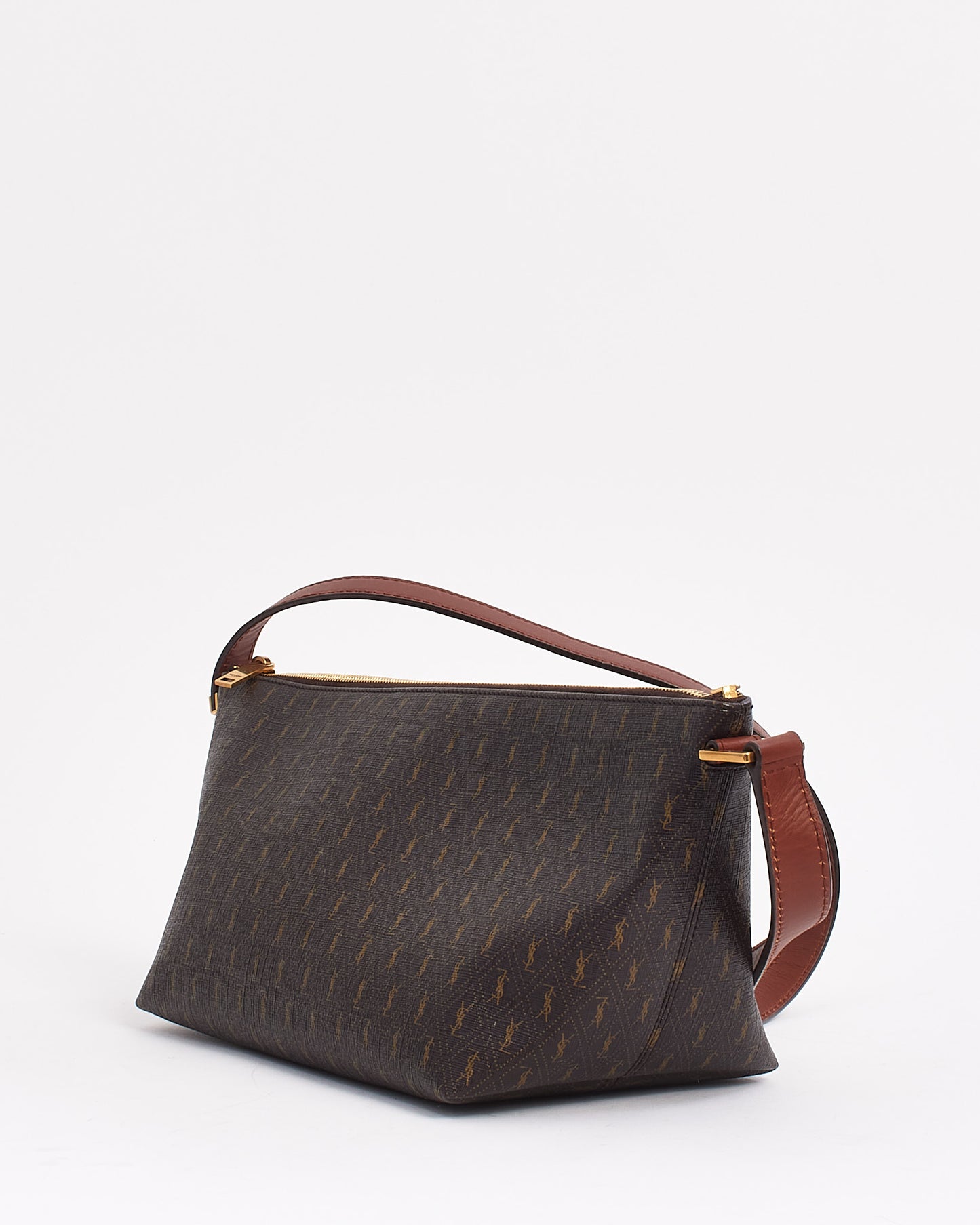 Sac à bandoulière "Le Monogram" en toile marron Saint Laurent