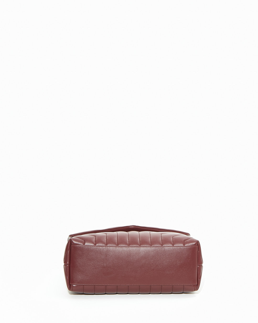 Saint Laurent Burgundy Matelassé Leather Medium LouLou Chevron Shoulder Bag