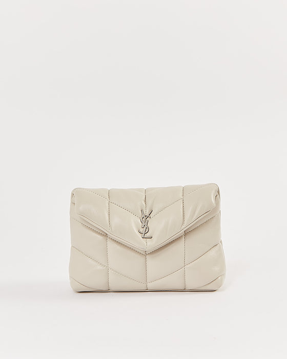 Saint Laurent Off White Monogram Quilted Small Puffer Pouch – RETYCHE