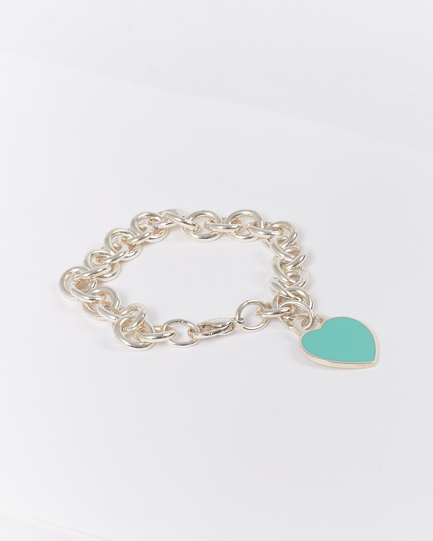 Tiffany & Co. Silver Sterling Heart Tag Charm Bracelet