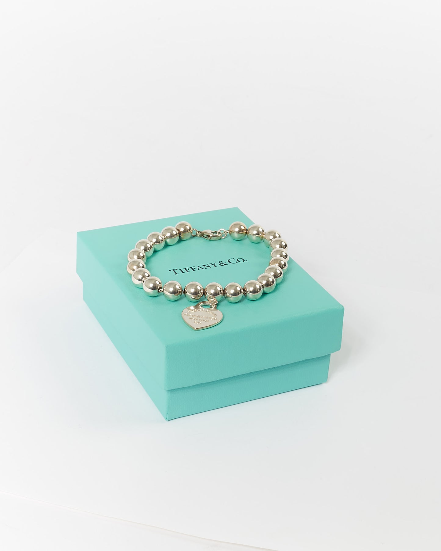 Tiffany & Co. Sterling Silver Oversized Ball Heart Tag Bracelet