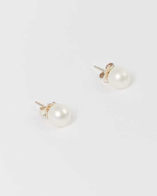 Tiffany Sterling Silver Ziegfeld Pearl Earrings