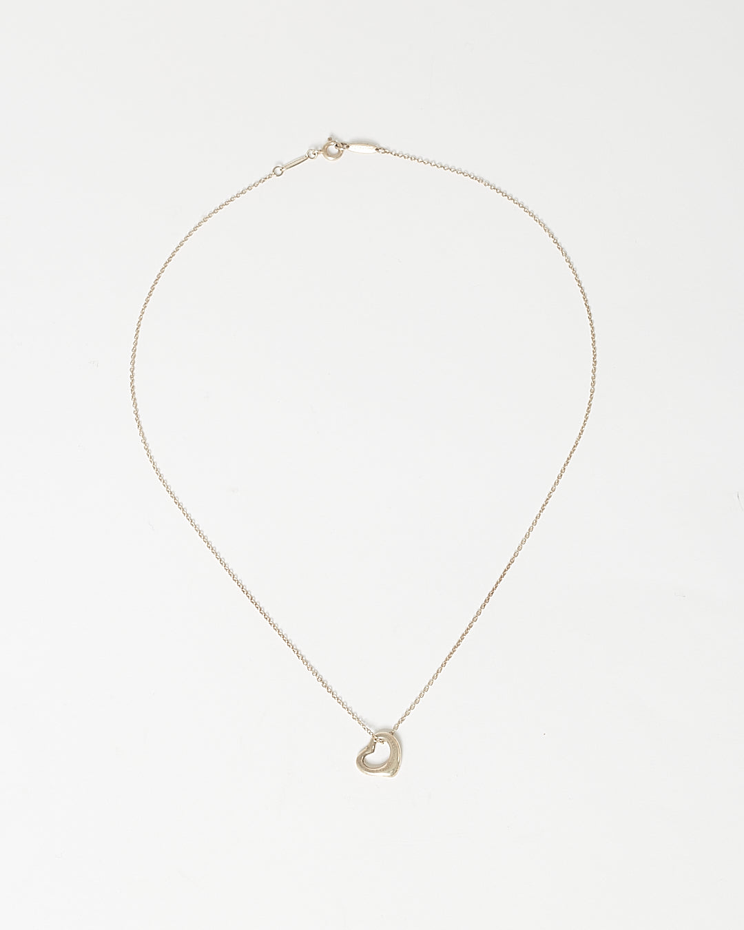 Collier pendentif coeur ouvert Tiffany en argent sterling