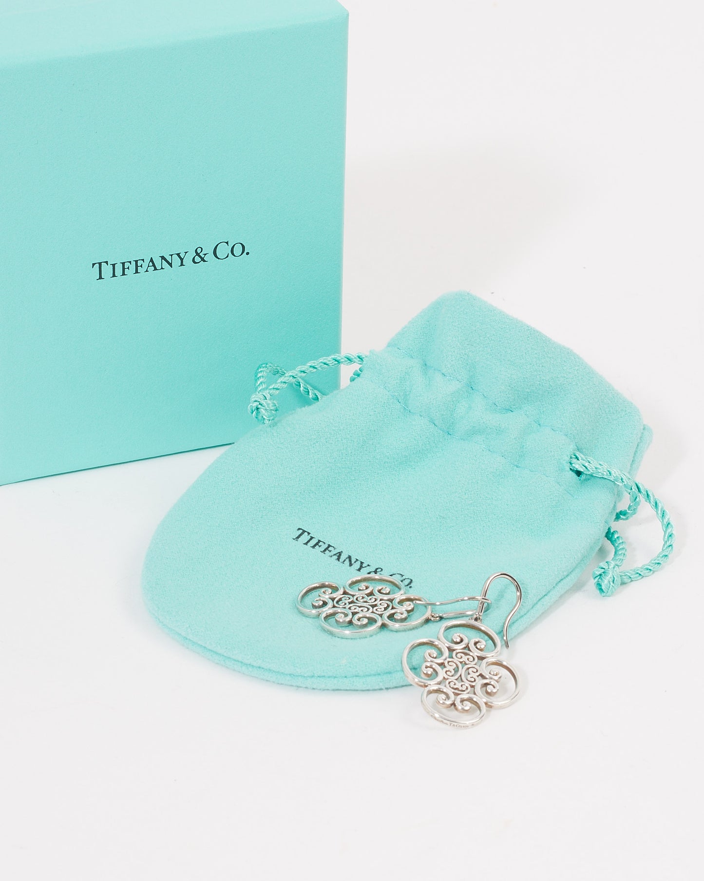 Tiffany &amp; Co. Boucles d'oreilles pendantes Venezia Goldoni Quadruplo en argent