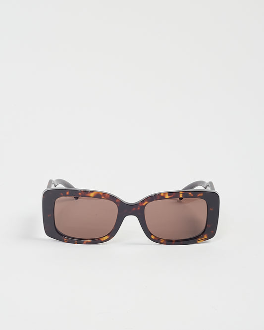 Versace Brown Tortoise Rectangular Logo 4377 Sunglasses
