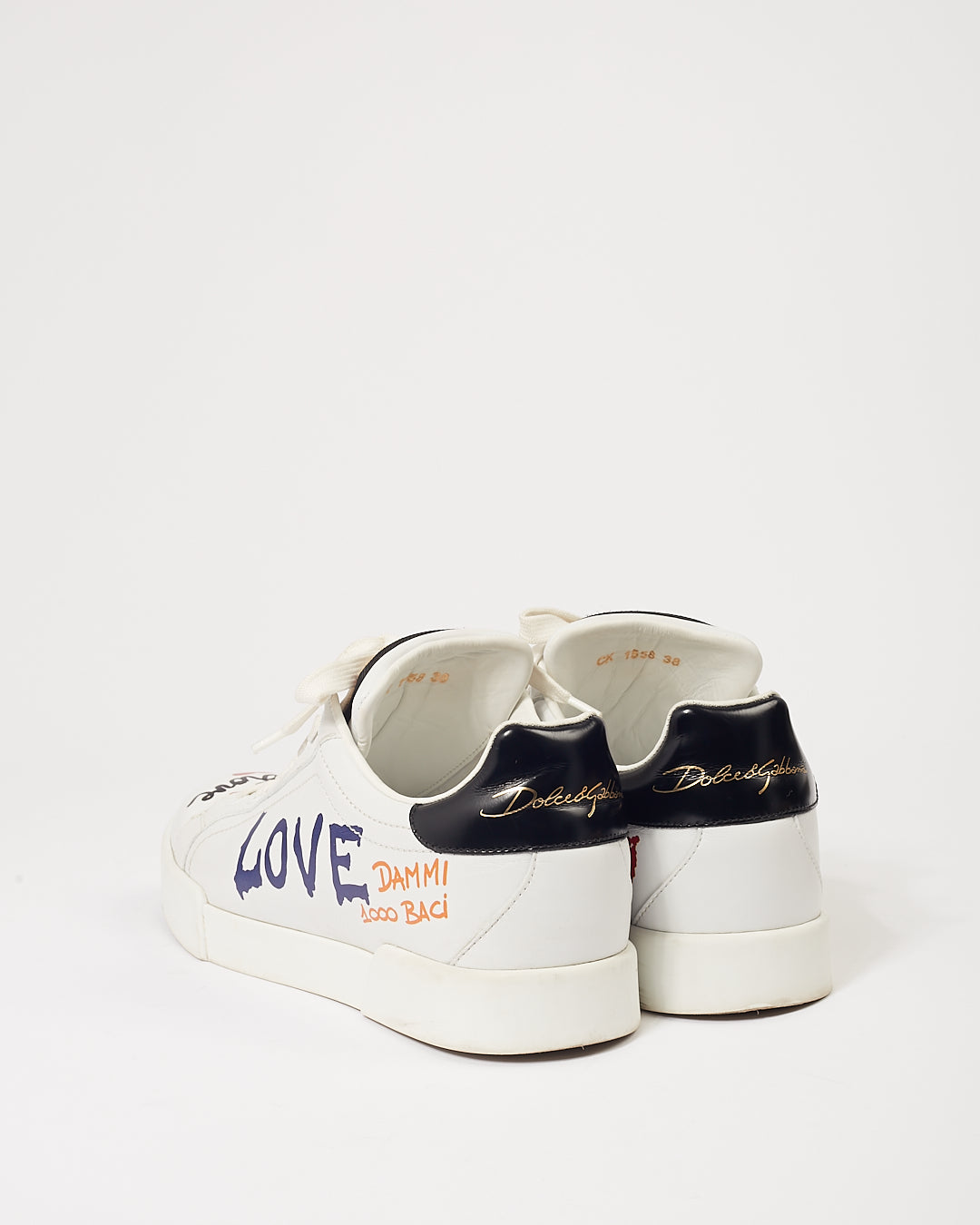 Dolce Gabbana White Logo Sneakers - 38