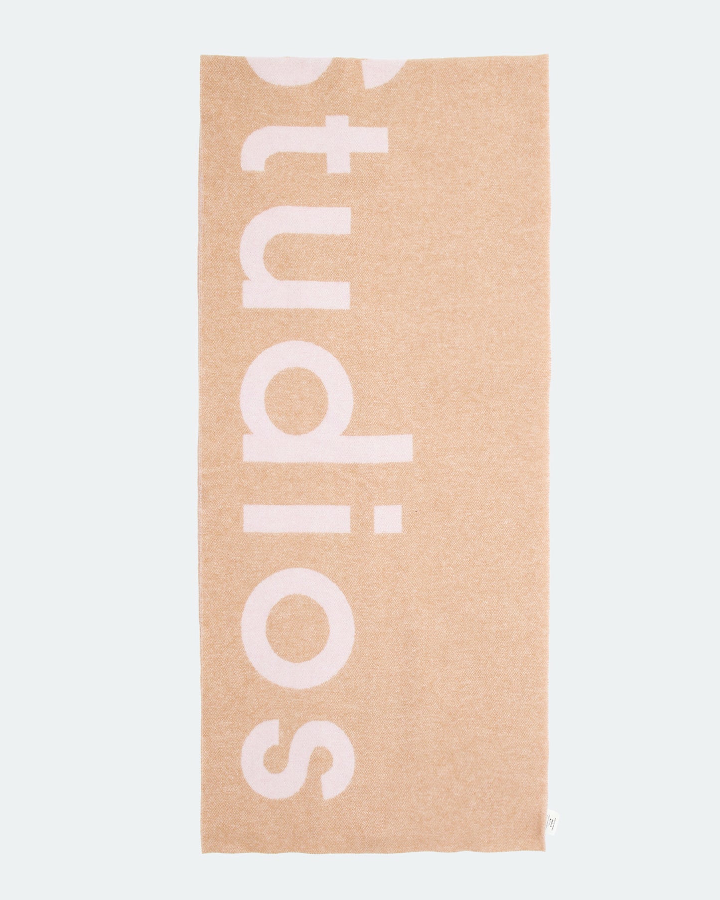 Acne Studio Pink/Tan Wool Printed Logo Scarf