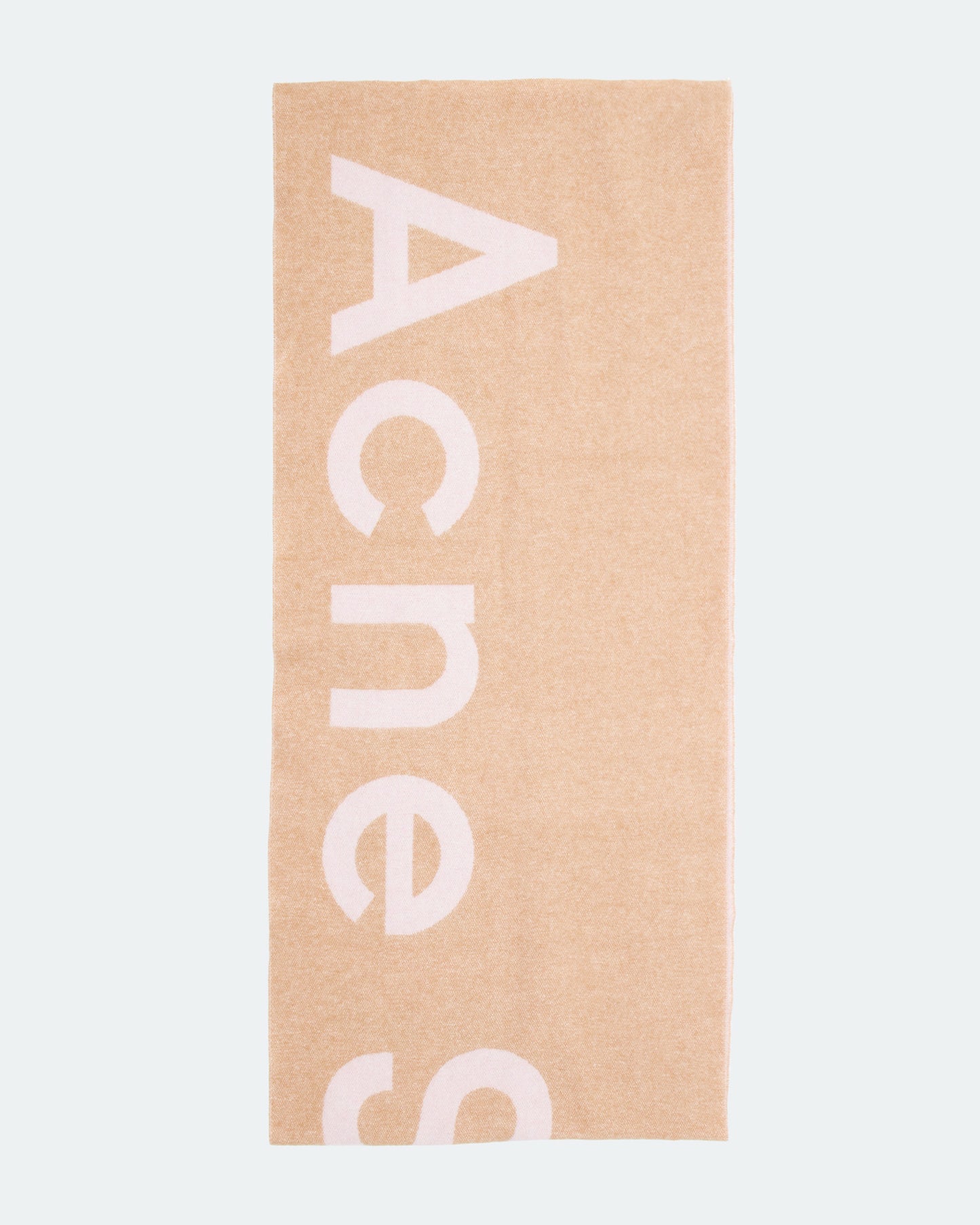 Acne Studio Pink/Tan Wool Printed Logo Scarf