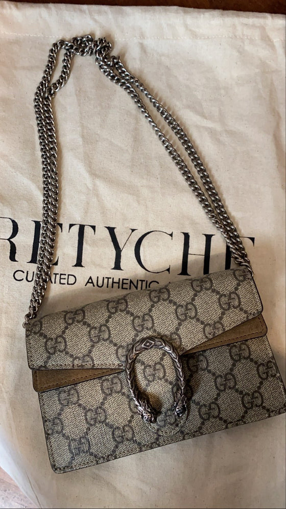 Gucci Beige GG Canvas Supreme Super Mini Dionysus Bag