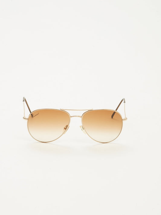 Gucci Gold Tint Lense GG1287 Aviator Sunglasses