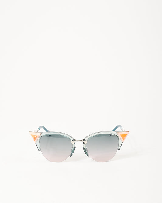 Fendi Blue FF 0041/N/S Orange Pyramid Cat Eye Iridia Sunglasses