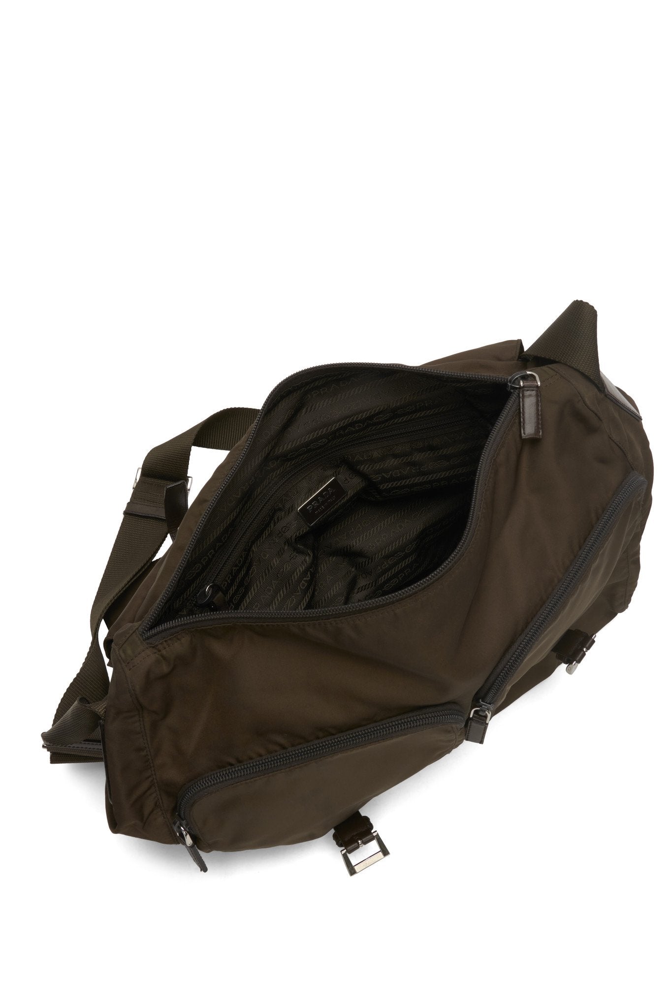 Prada Khaki (Bruciato) Nylon Vela Sport Messenger Bag