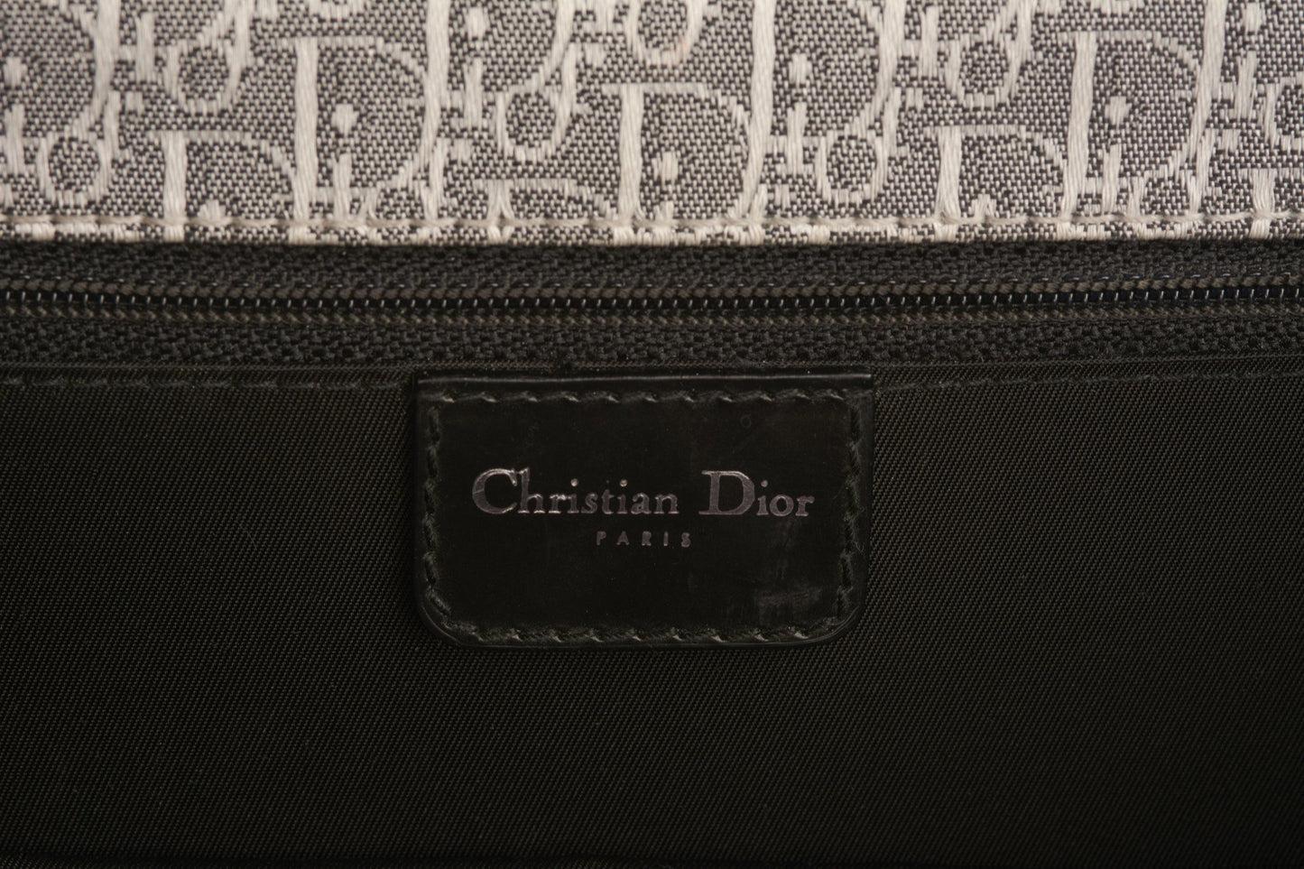 Sac D-Trick oblique en jacquard noir Dior