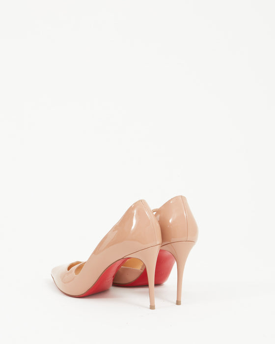 Christian Louboutin Nude Patent Jumping 100mm Pumps - 39