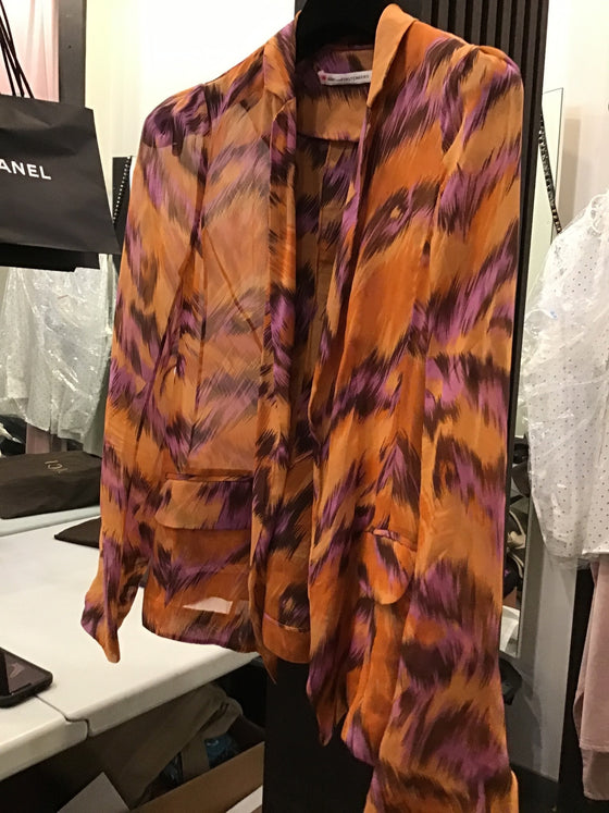 DVF Orange/Purple Print Blouse - S