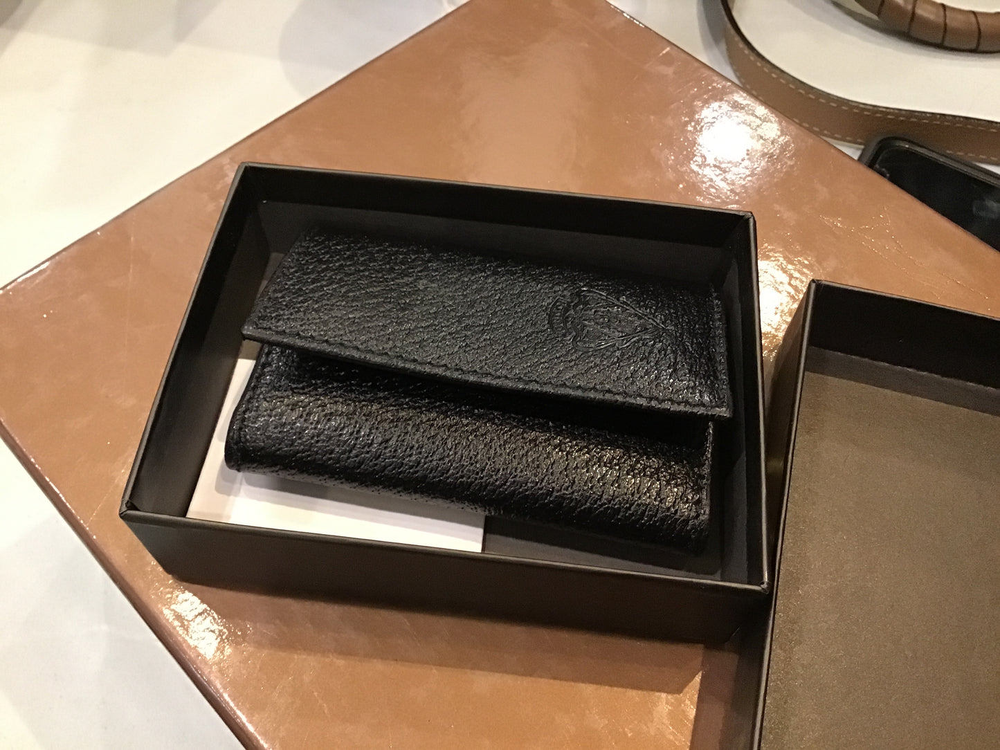 Gucci Black Grained Leather Hysteria 6 Key Holder
