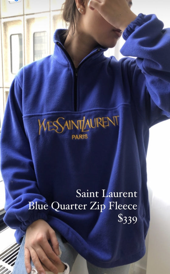 Saint Laurent Blue Quarter Zip Fleece