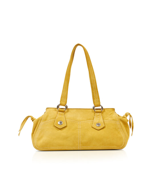 Prada Yellow/Lime Suede Small Pocket Shoulder Bag