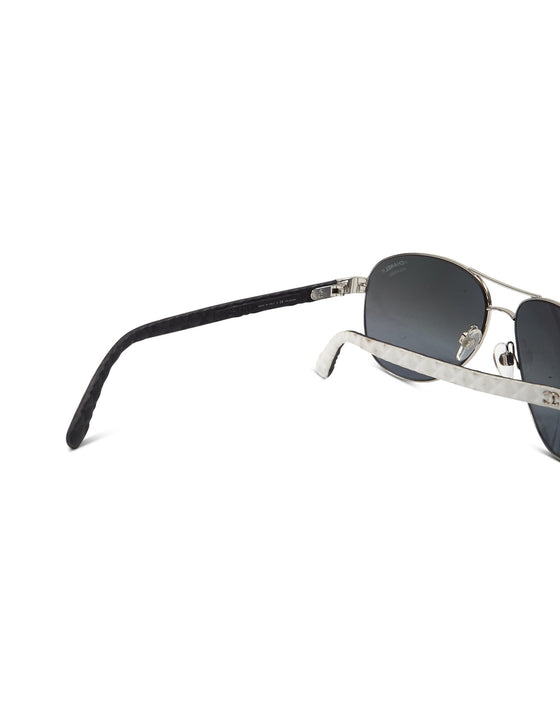 Chanel White Pilot Summer 4204-Q Polarized Aviator Sunglasses