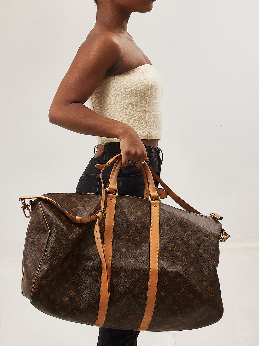 Louis Vuitton Monogram Canvas Keepall 55 Bandouliere Bag