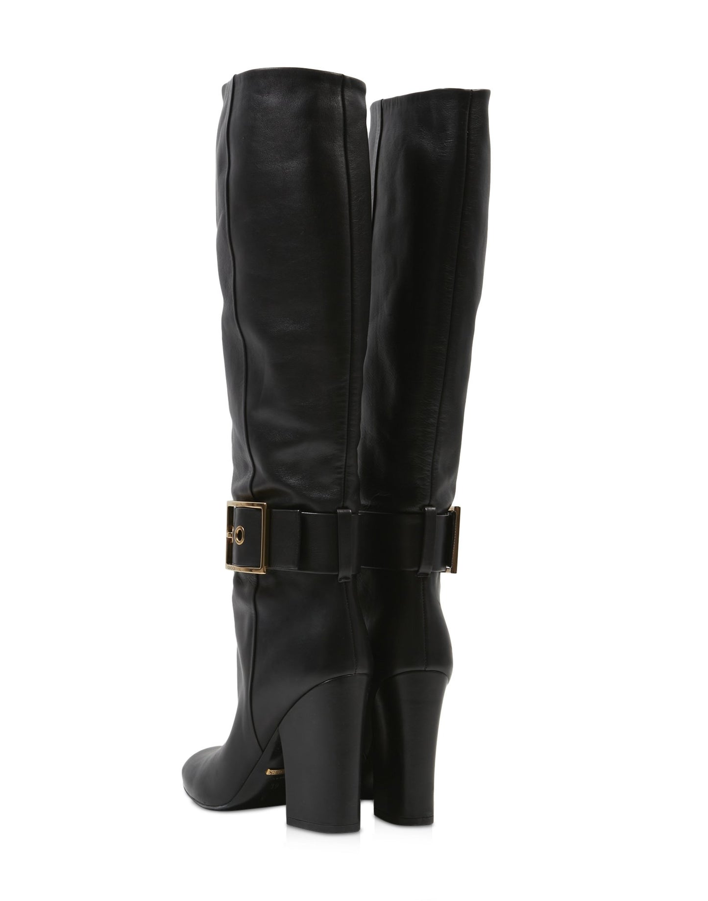 Gucci Black Leather Kesha Knee High Boots - 39