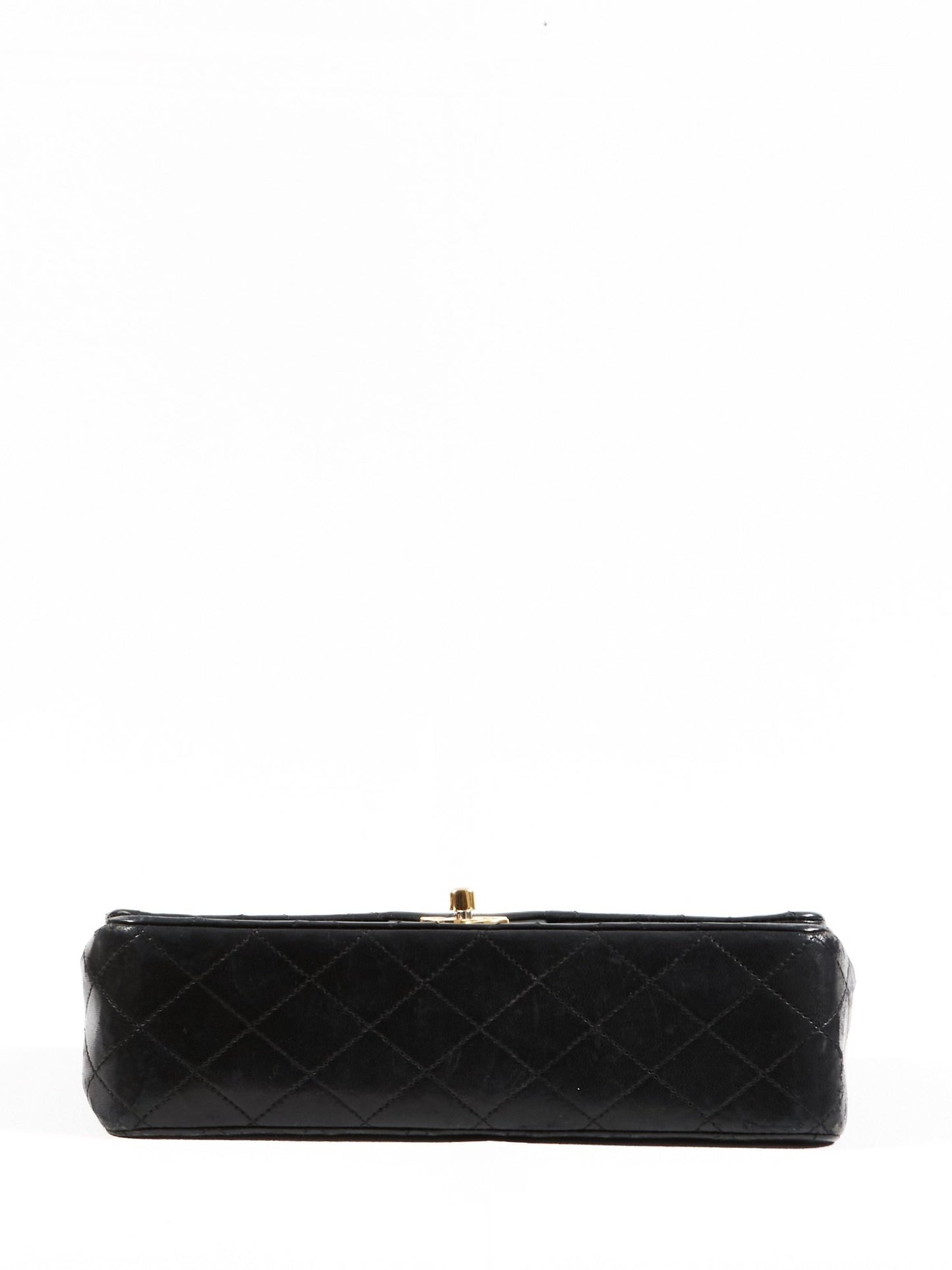 Chanel Vintage Black Lambskin Medium Classic Double Flap Bag GHW