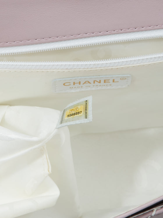 Chanel Lilac Purple Wild Stitch Large Top Handle Flap Bag