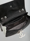 Chanel Black/White Lambskin Fliplock CC Flap Shoulder Bag SHW