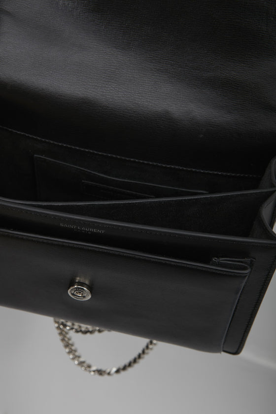 Saint Laurent Black Leather Medium Sunset Shoulder Bag