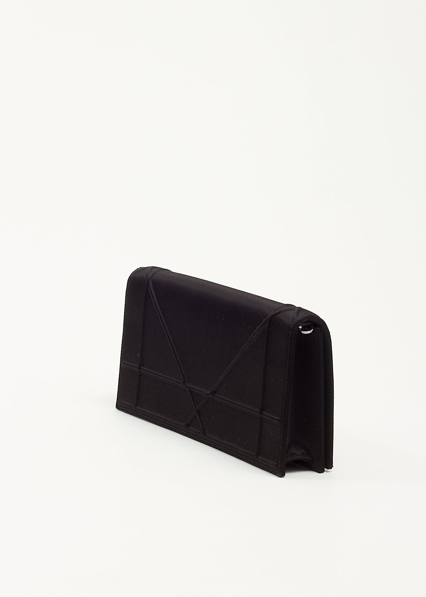 Pochette à chaîne convertible Diorama en satin noir Dior