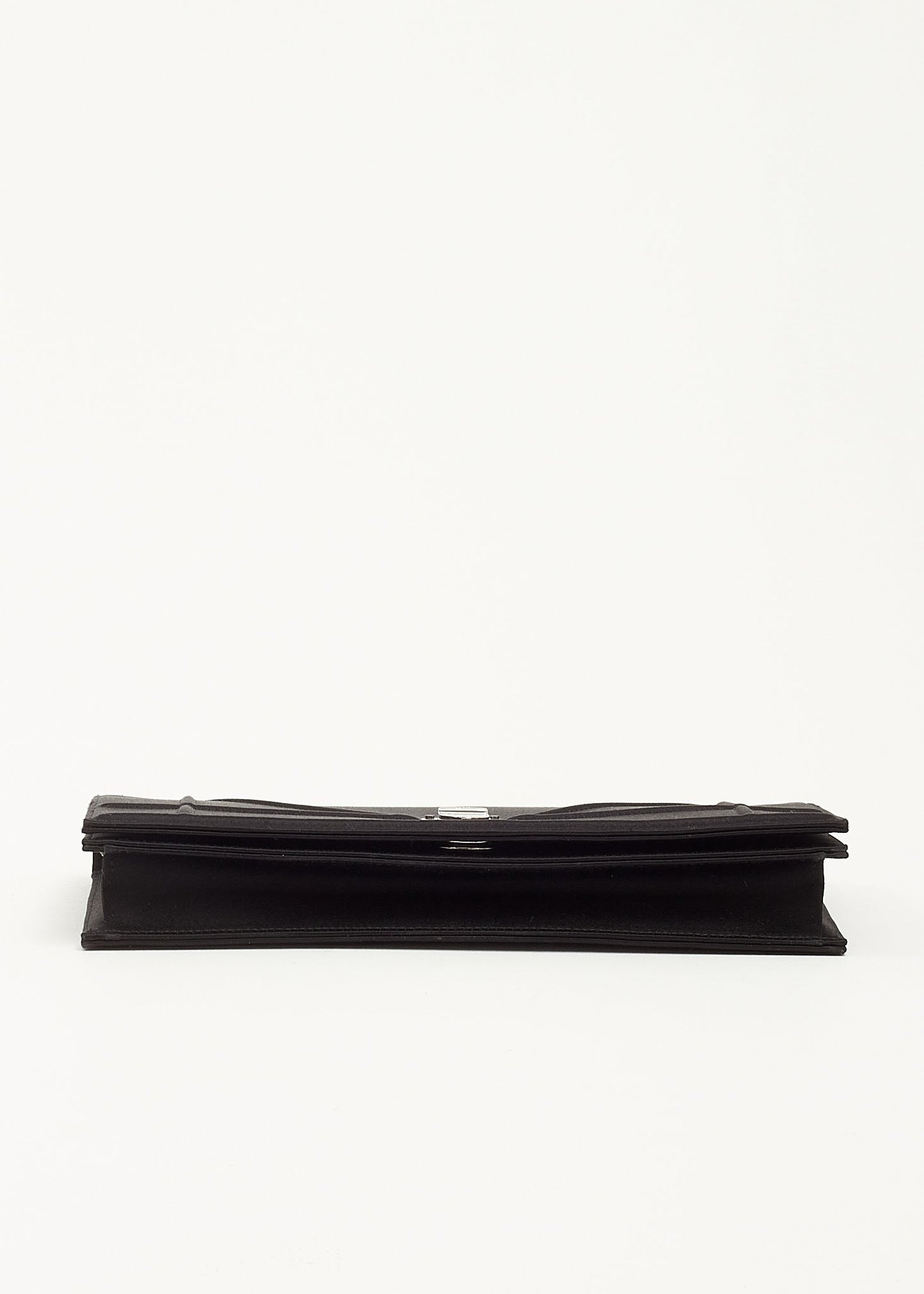 Dior Black Satin Diorama Convertible Chain Clutch